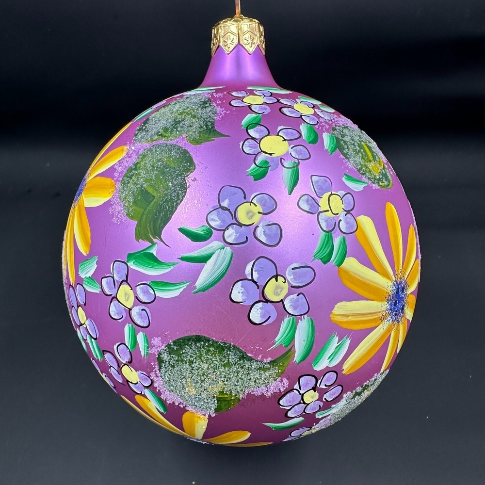 2000 Christopher‎ Radko Floral Flair 4" Ornament 00-345-0 Lavender